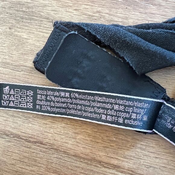 As Is Victoria's Secret Push-Up Bra Size 34C Black/Gold Polka Dot - Picture 6 of 7